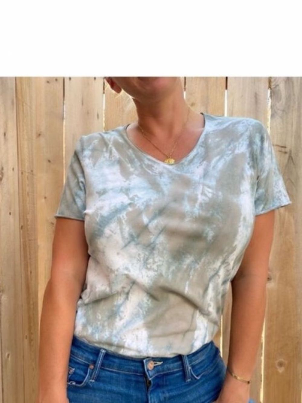 Selected homme Tie-Dye Short Sleeve V-Neck Top size medium